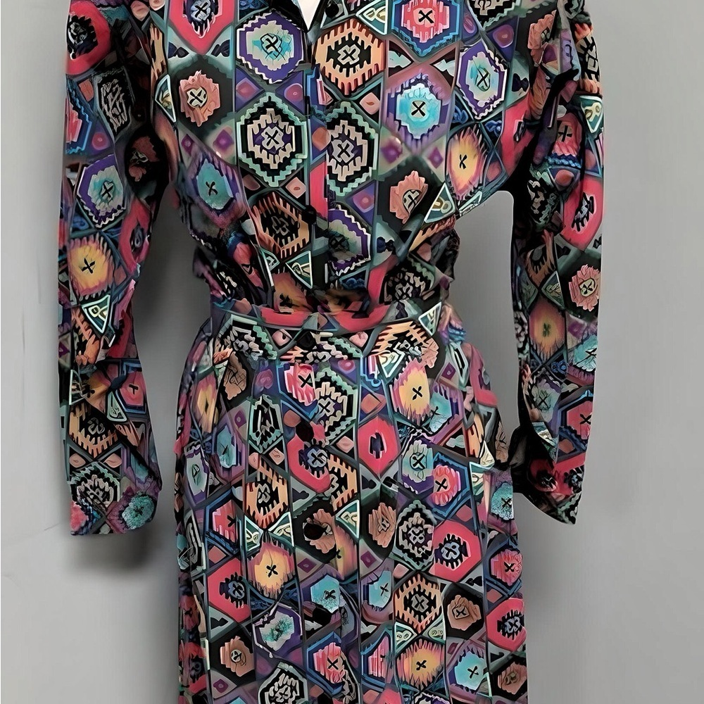 Vintage Western Aintree Button Up Shirt and Long Skirt Set